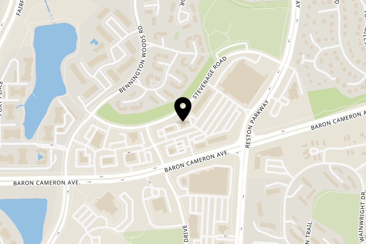 Map showing the location of Santini's New York Style Deli Reston on 11804 Baron Cameron Ave in Reston