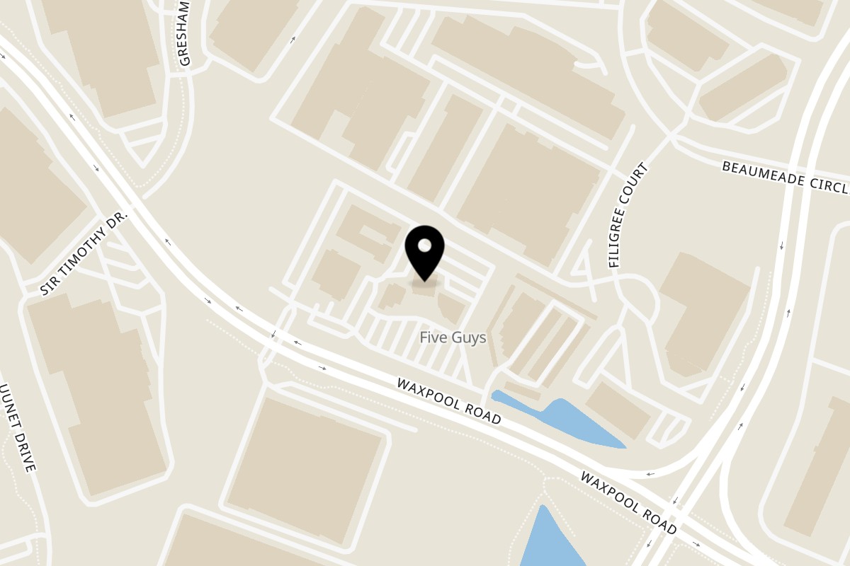 Map showing the location of Santini's New York Style Deli Ashburn on 44640 Waxpool Rd in Ashburn